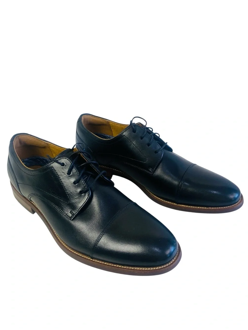 Florsheim Black Leather Rico Cap Toe Oxford Shoes Size 9